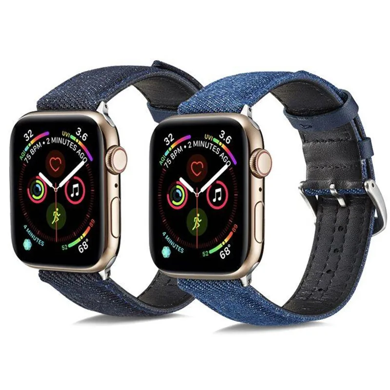 Leather Loop Strap For Apple Watch Band 4 IWatch5 44mm 40mm 3 2 1 Jean Series 42mm 38mm Accessories | Наручные часы