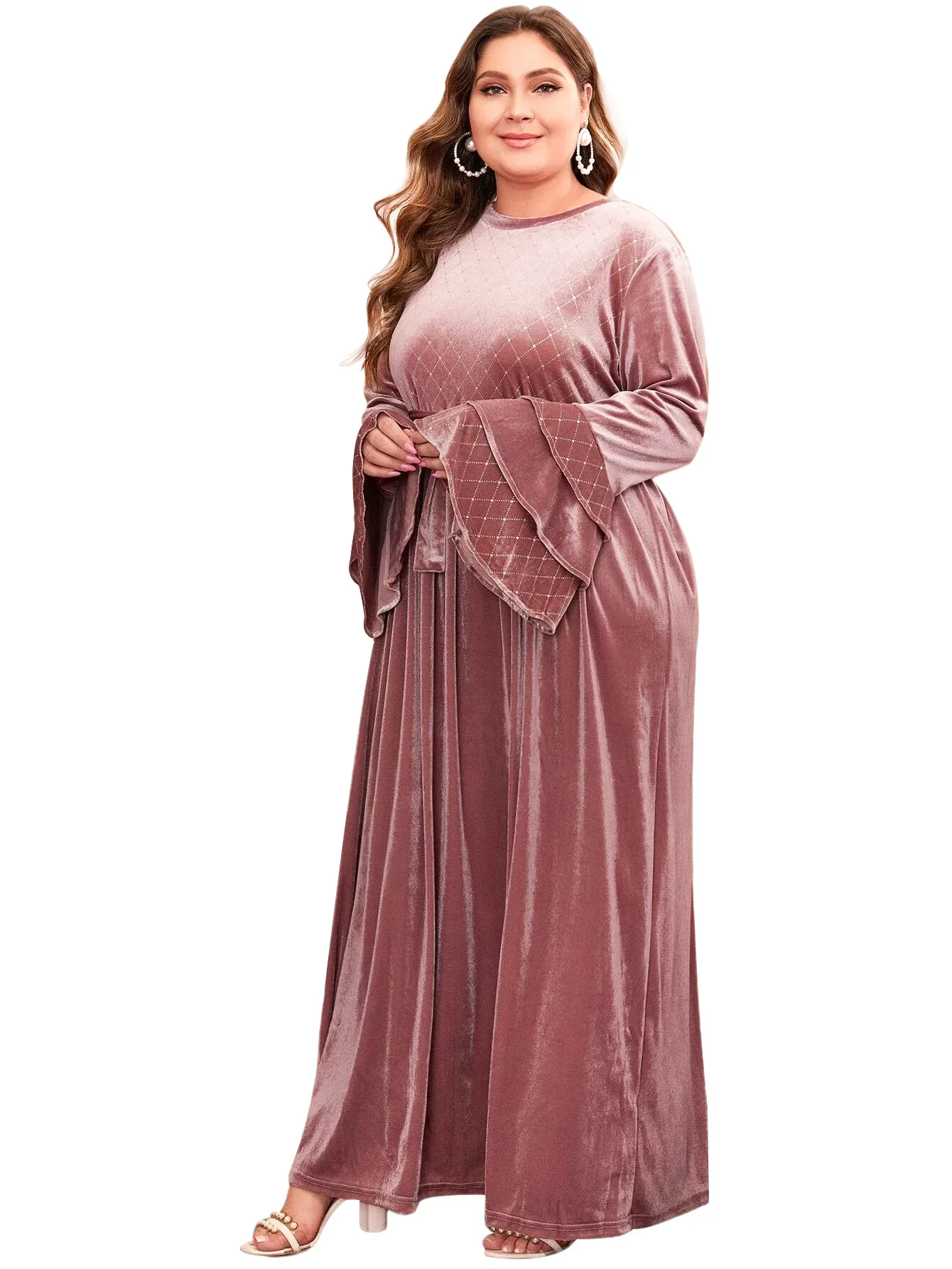 Модная шикарная женская одежда JHBeute блестящее бархатное платье макси с