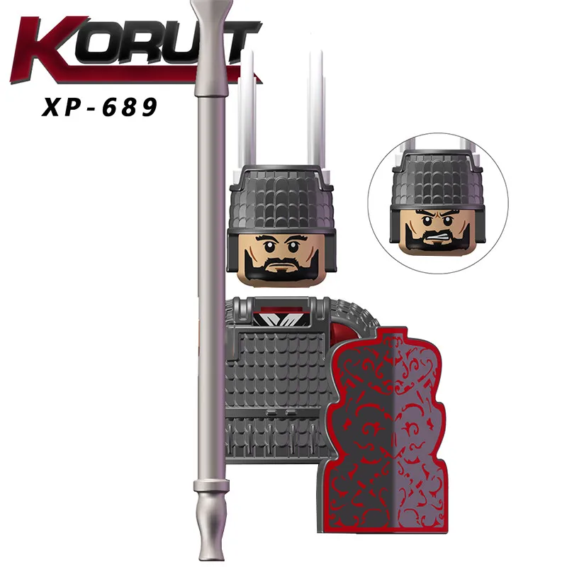 Строительные блоки MOC средневековые старинные китайские военные фигурки шлемы