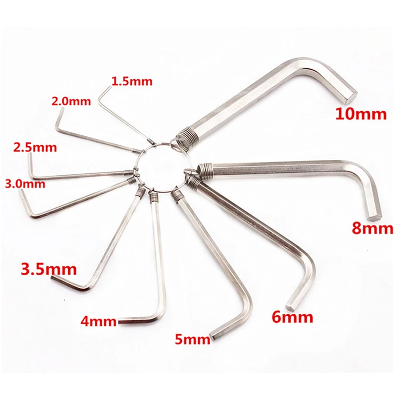 Новый 8/10 шт внутренний шестигранный гаечный ключ Метрическая комбинация 1 5 мм-10