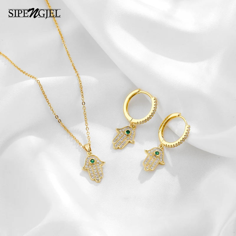 Женские серьги кольца SIPENGJEL простые элегантные из циркония с блестящим