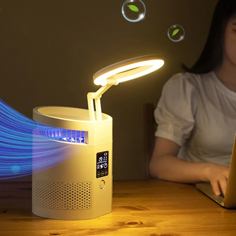 

2 in 1 Air Purifiers Cleaner with LED Table Light Desk Lamp for Home Bedroom Pet Hair Dander Pollen Smoke Dust