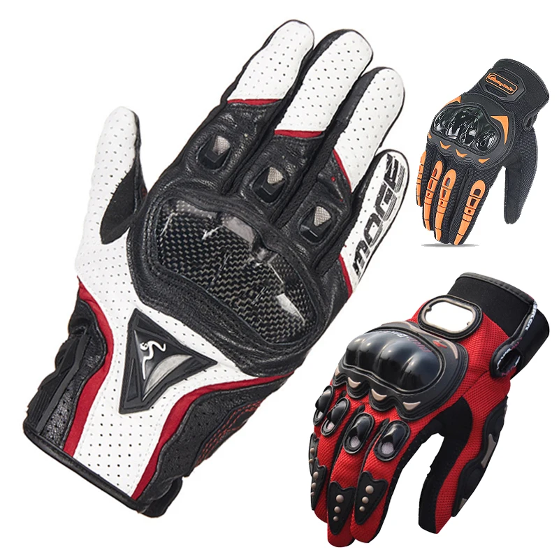 

Motorcycle Gloves Full Finger Riding Moto Summer/winter Mittens Motocross Sheepskin leather Gloves Men woman Guantes