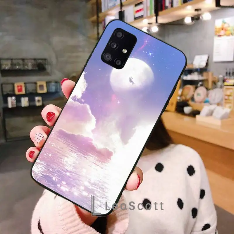 

Moon starry sky sun creative illustration Phone Case For Samsung A32 A51 A52 A71 A50 A12 A21S S10 S20 S21 Plus Fe Ultra