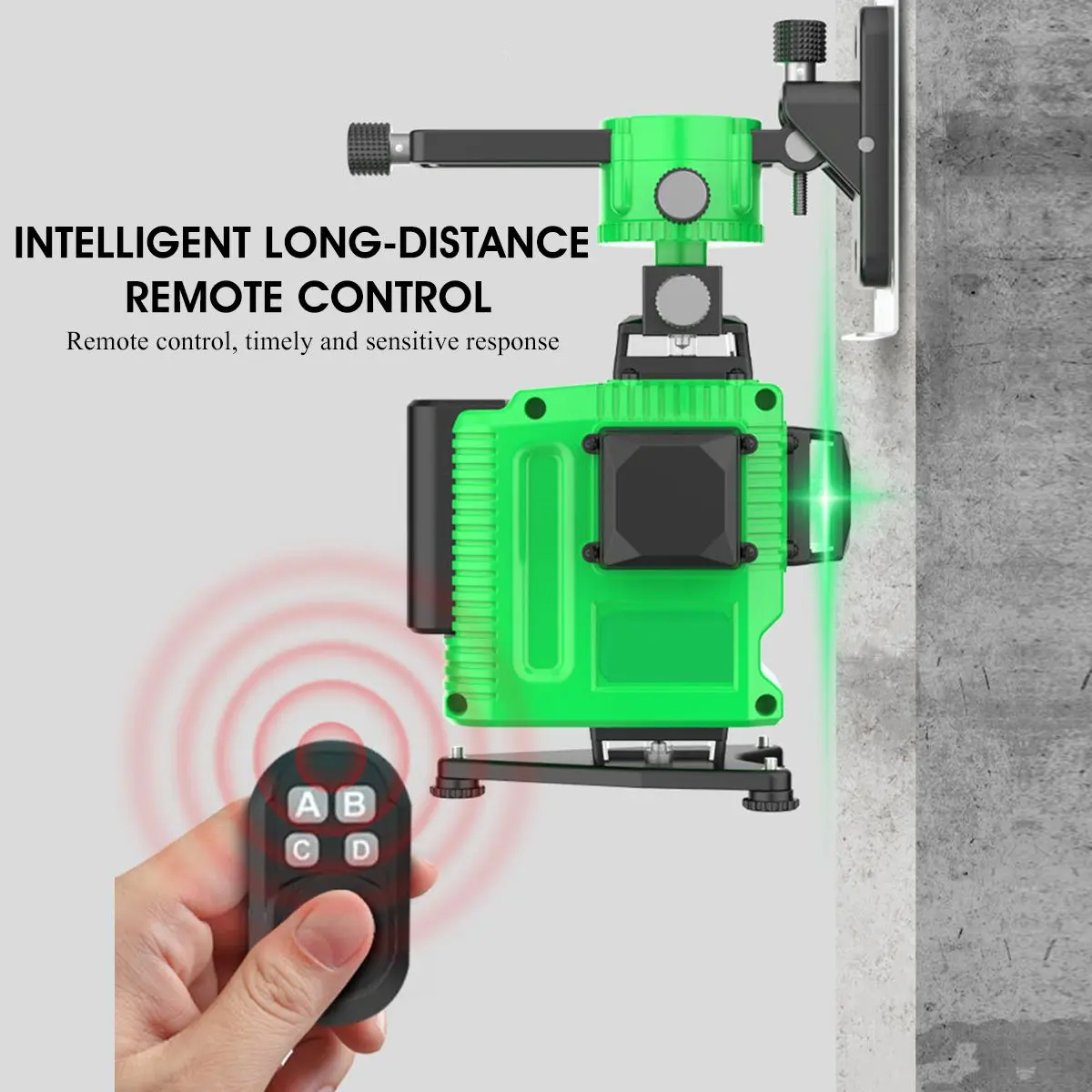 Лазерный уровень зеленый светильник 16 линий 360 ° горизонтальный и вертикальный 3D