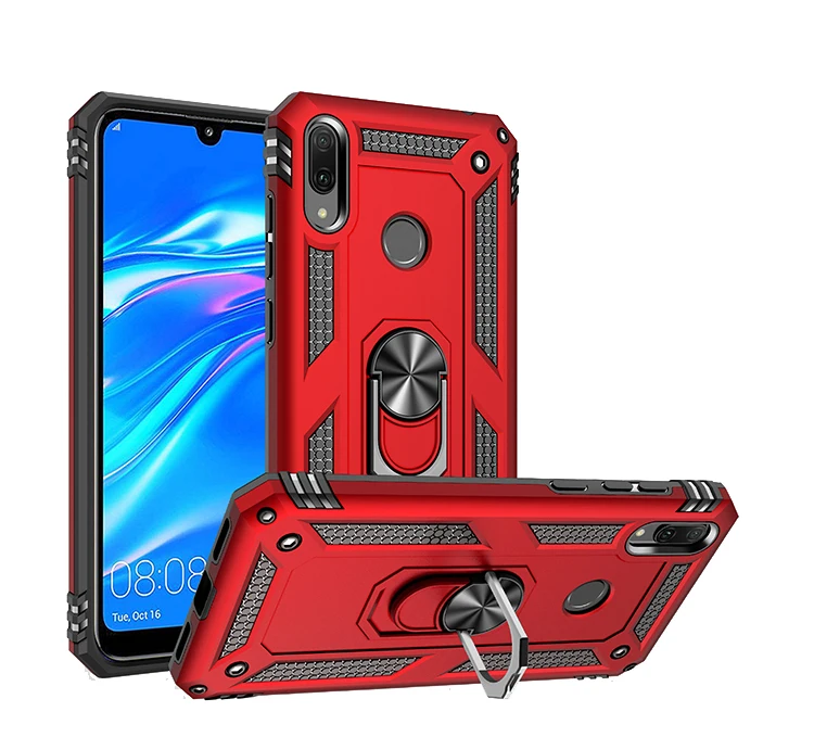 Для huawei Honor 8A роскошный противоударный чехол держатель стенд с металлическим кольцом Чехол Мягкий бампер гибрид чехол для huawei Honor 8a capa