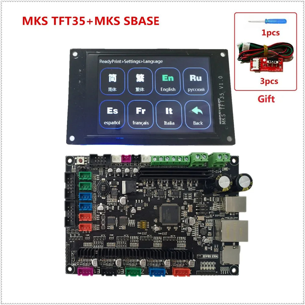 MKS SBASE+ MKS TFT35+ MKS wifi+ Датчик накаливания Smoothieware 3D-принтер блок контроллера материнская плата+ сенсорный ЖК-дисплей