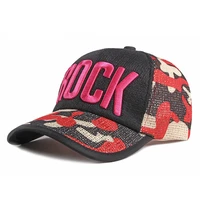 fashion summer breathable baseball cap for men women embroidery letter rock trucker caps outdoor golf fishing visor net hat