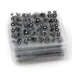 3D наклейки для ногтей, 30 листов, случайный дизайн, прозрачная нижняя черная Цветочная серия, наклейки для ногтей, украшения