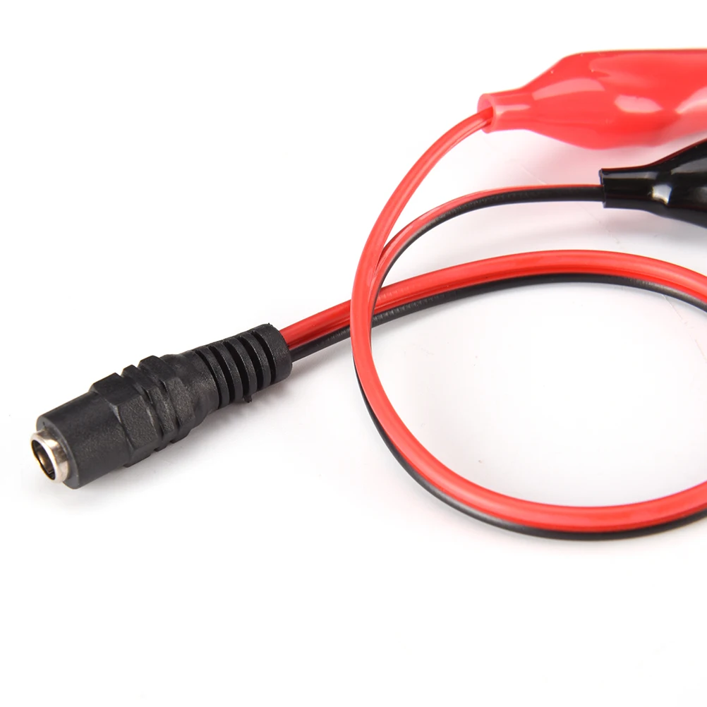 Крокодил Зажимы DC напряжение Jack разъем для 2 силовой кабель крокодил провод