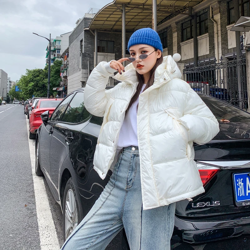 Женская зимняя куртка с капюшоном желтая/белая/черная/Оранжевая Куртка плотное