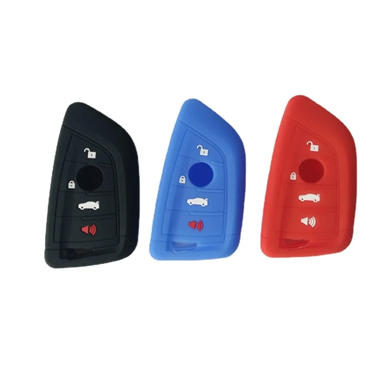 

Silicone rubber car key fob cover case wallet protect holder for BMW 2016 2017 X1 F48 X3 X4 X5 X6 Remote 4 four buttons keyless