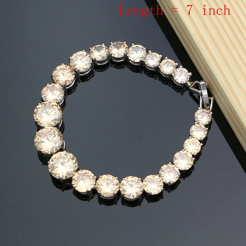 Набор ювелирных изделий цвета шампанского с кубическим цирконием ювелирные