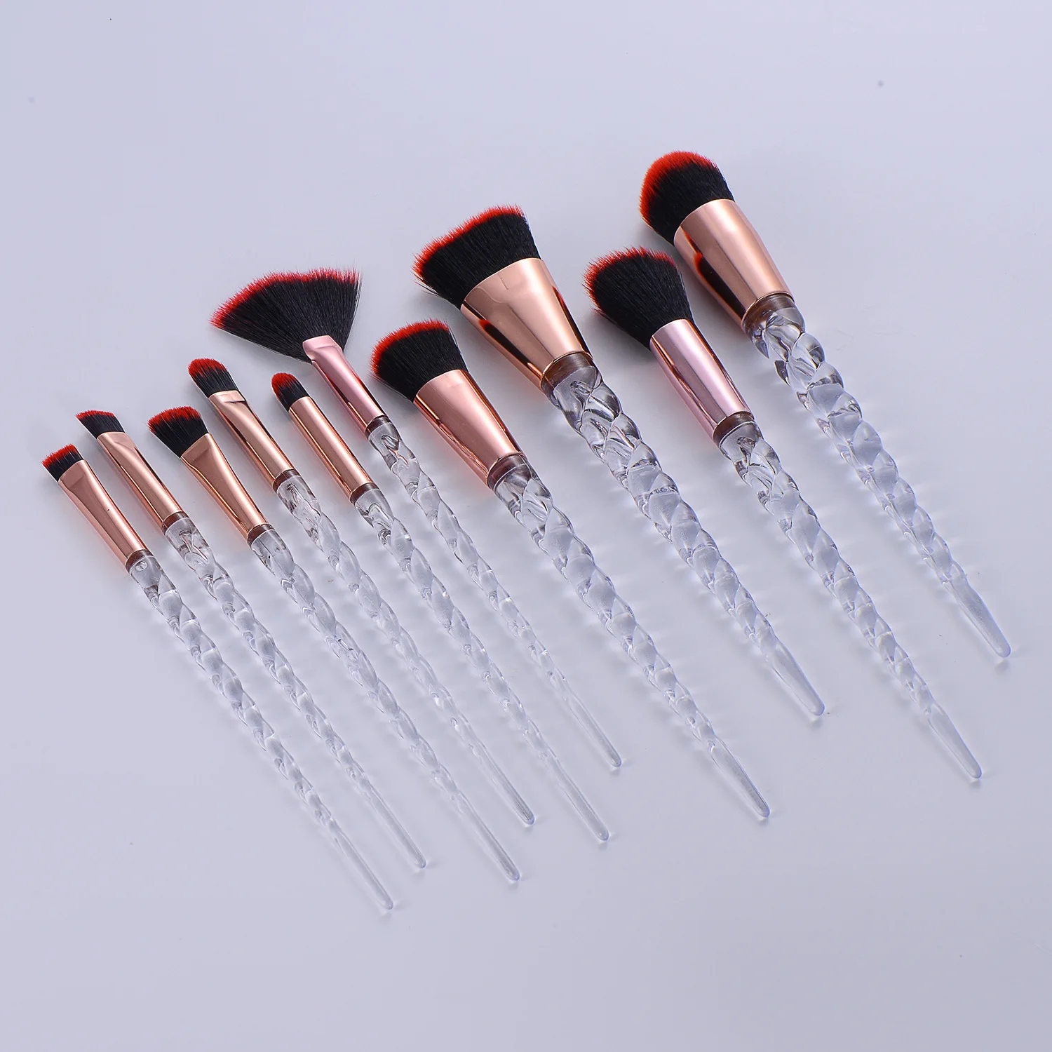 10Pcs/Set Crystal Makeup Brushes Set Cosmetic Powder Blush Foundation Eyeshadow Brush Diamond Beauty Make Up Tools Kits | Красота и