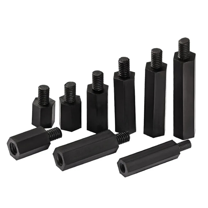 

Шестигранная стойка стоек распорку с винтов гаек мужской женский черный нейлон Пластик M3 M4