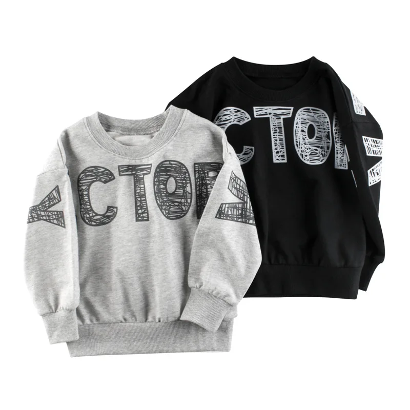 

Autumn Baby Boys Cotton Sweatshirt Hoodies Kids Fall Clothes Printed Pullovers Tee Bebe Boy Victory T Shirts Tops Girls Outfits