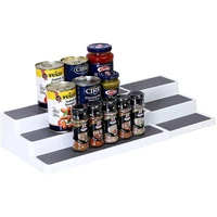 3 tier spice rack expandable kitchen cabinet waterproof and non skid kitchen organizer for pantry cabinet or countertop