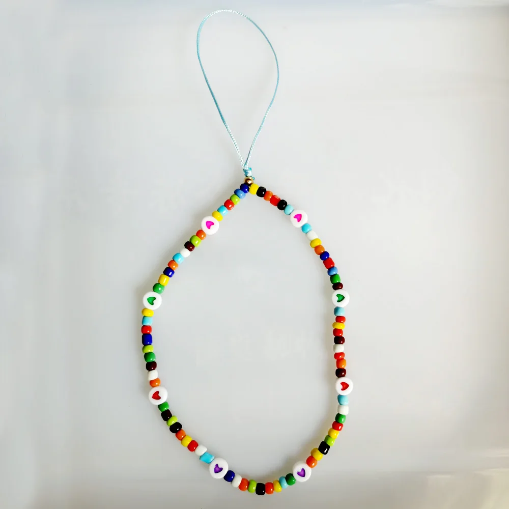New Colorful Acrylic Bead Mobile Phone Chain Universal Simple CellPhone Choker Necklace Strap Lanyard For Keys Lady Gift