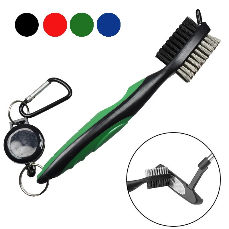 

Golf Club Brush Groove Cleaner Golf Training Aids With Retractable Zip-line And Aluminum Carabiner Cleaning Tools Outdoor Sport