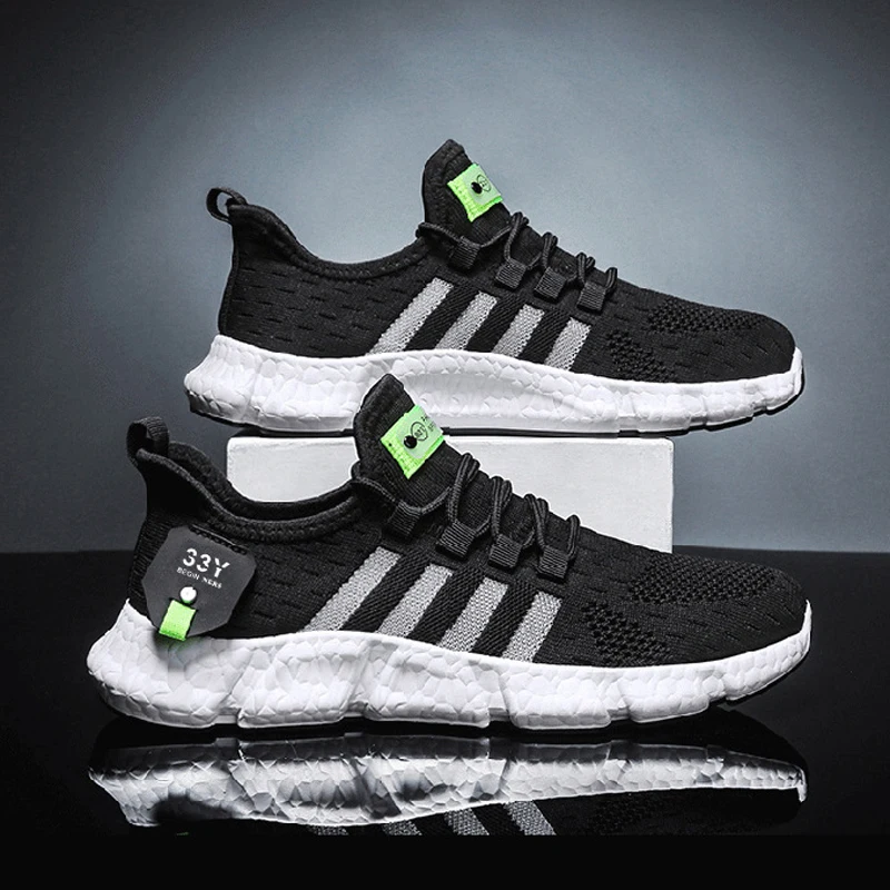 

Men's Sneakers 2021 Summer Men Shoes Flying Fabric Flat Heel Sports Shoes Comfortable Casual White Shoes Man chaussure homme