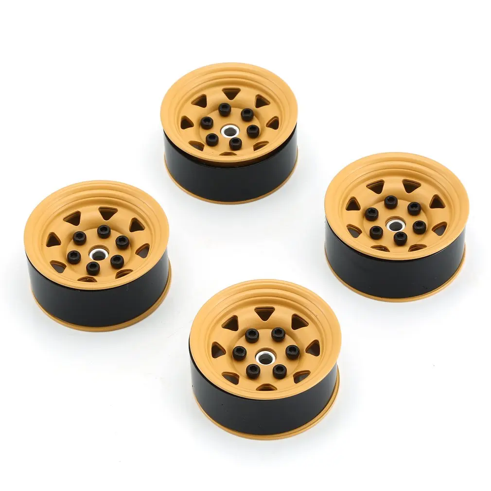 AX-515YE 4 ступицы Metalen Velg Beadlock Wiel Hub 1,55 дюймов RC Авто алюминий Zwart Velg voor 1/10 RC Гусеничный Авто модель Speelgoed - Цвет: AX-515YE