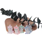 Единорог, 50 шт., Силиконовые бусины для прорезывателя зубов с животными, без BPA, медведя, грызунов, для новорожденных, жевательная цепочка для соски, аксессуары, подарок для зубов, панда