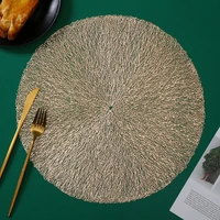 46 pieces of bronzing coffee table mat pvc rose gold hollow insulation decorative dining table mat fried silk dining table mat