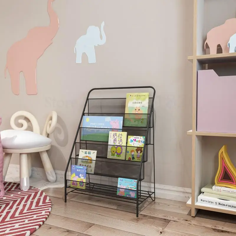 Скандинавская железная полка для книг и магазинов простой напольный книжный