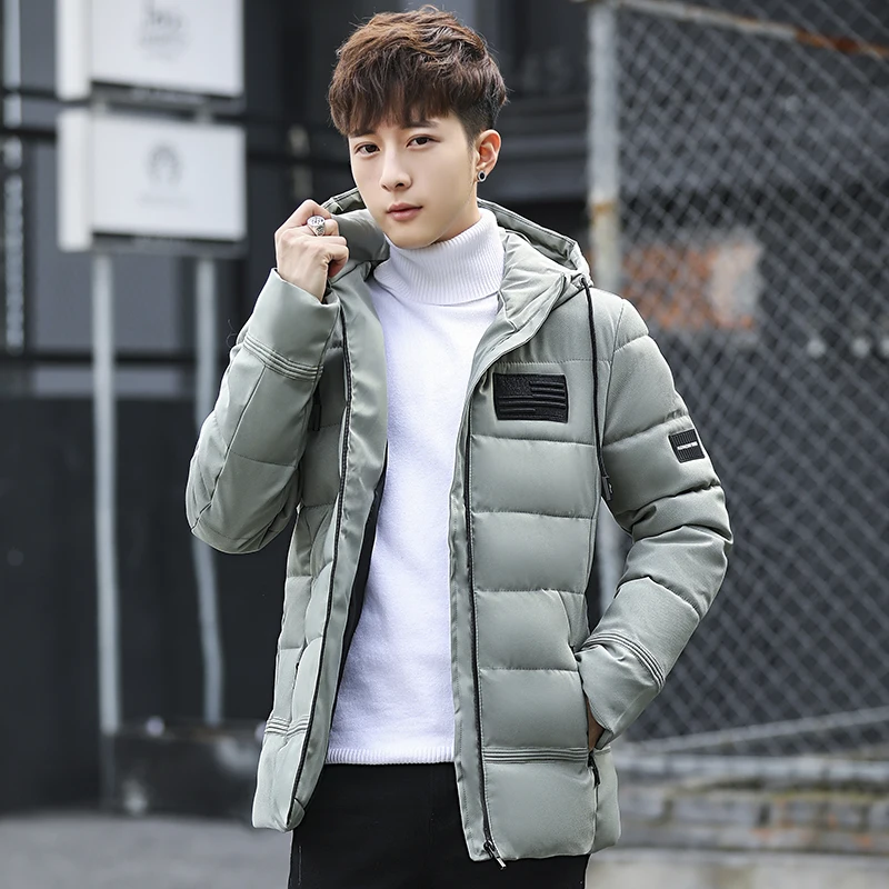 Новая мода Для мужчин s плащ куртка мужская зимняя однотонная парка одежда