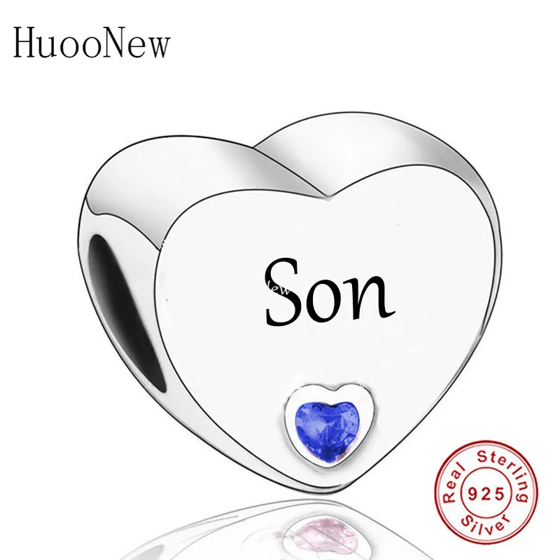 

Fit Original Brand Charm Bracelet 925 Sterling Silver Son With Blue Zircon Beads For Making Women Birthday Berloque 2021 New