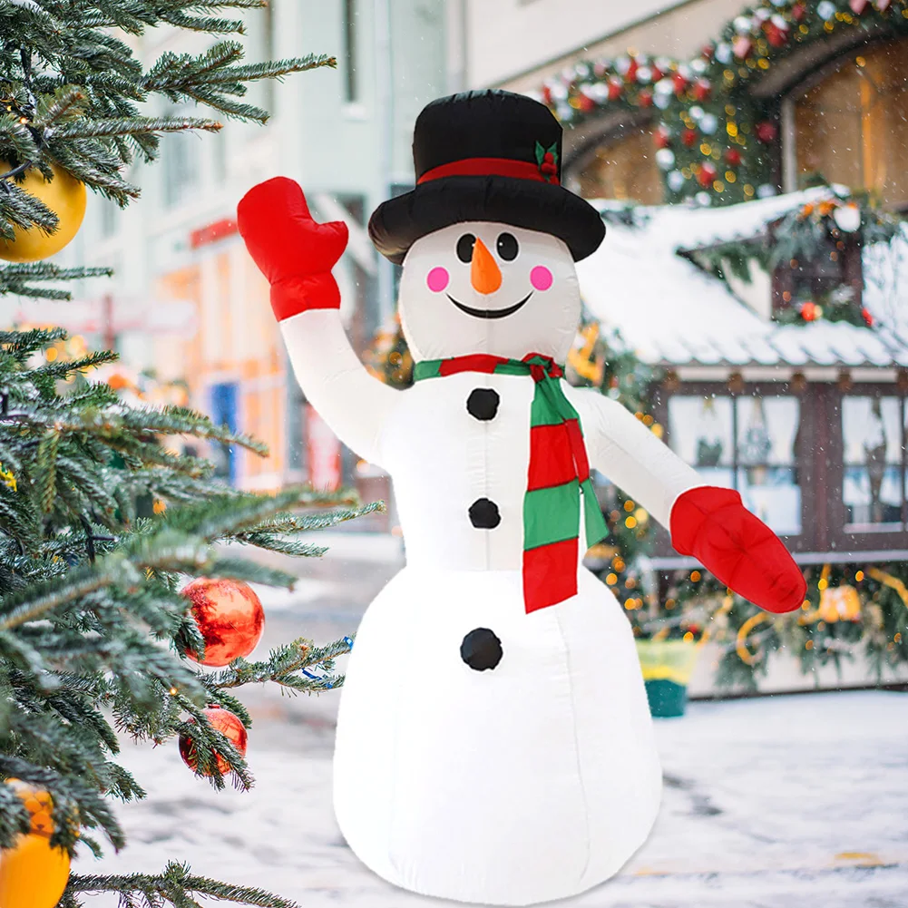 

Christmas Snowman Inflatable Model Home Garden Yard Lawn Decoration Stake Props with Light for Household Festivel Party Supplies
