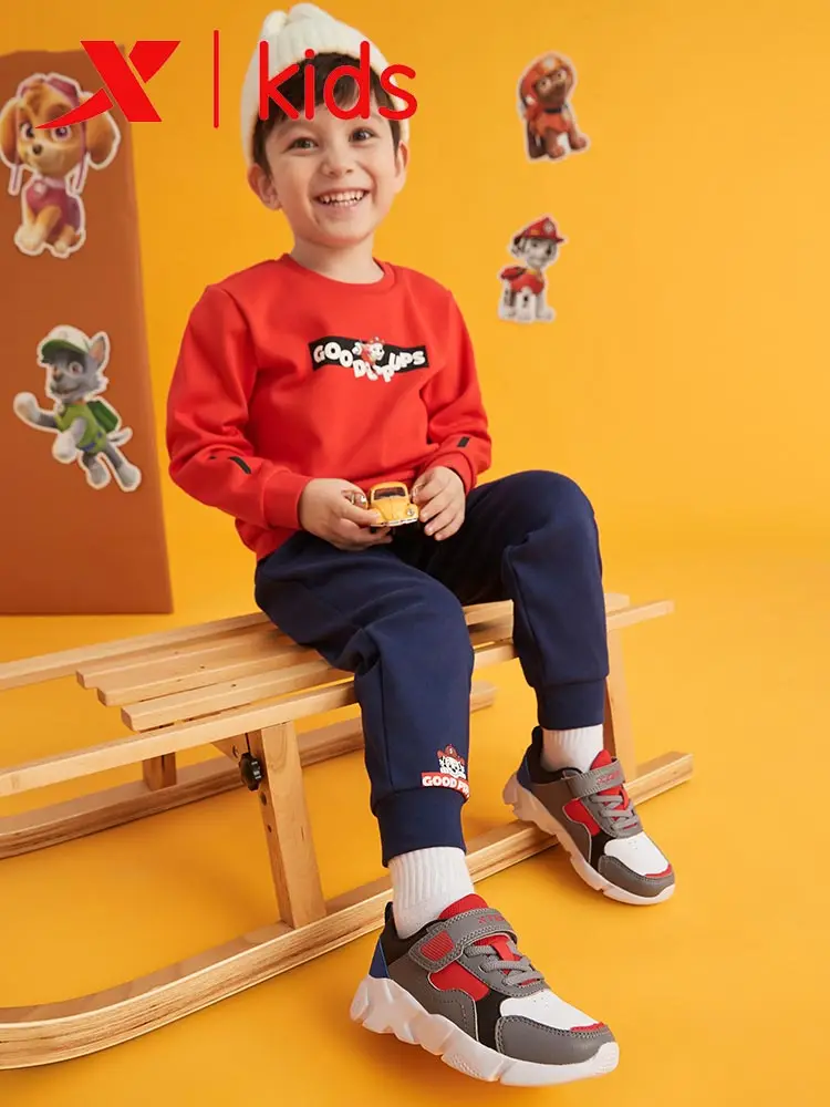 Xtep Children Casual Sneakers Boys Girls Kids Comfortable Velcro Running Shoes Patchwork Mix-color Sneaker 681416329127 | Спорт и
