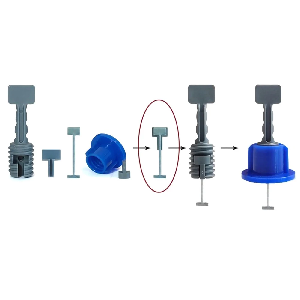 

50Pcs/Set Reusable Tile Leveling System Level Wedges Tile Spacers with Wrench for Flooring Wall T-type Tile Leveler Equalizer