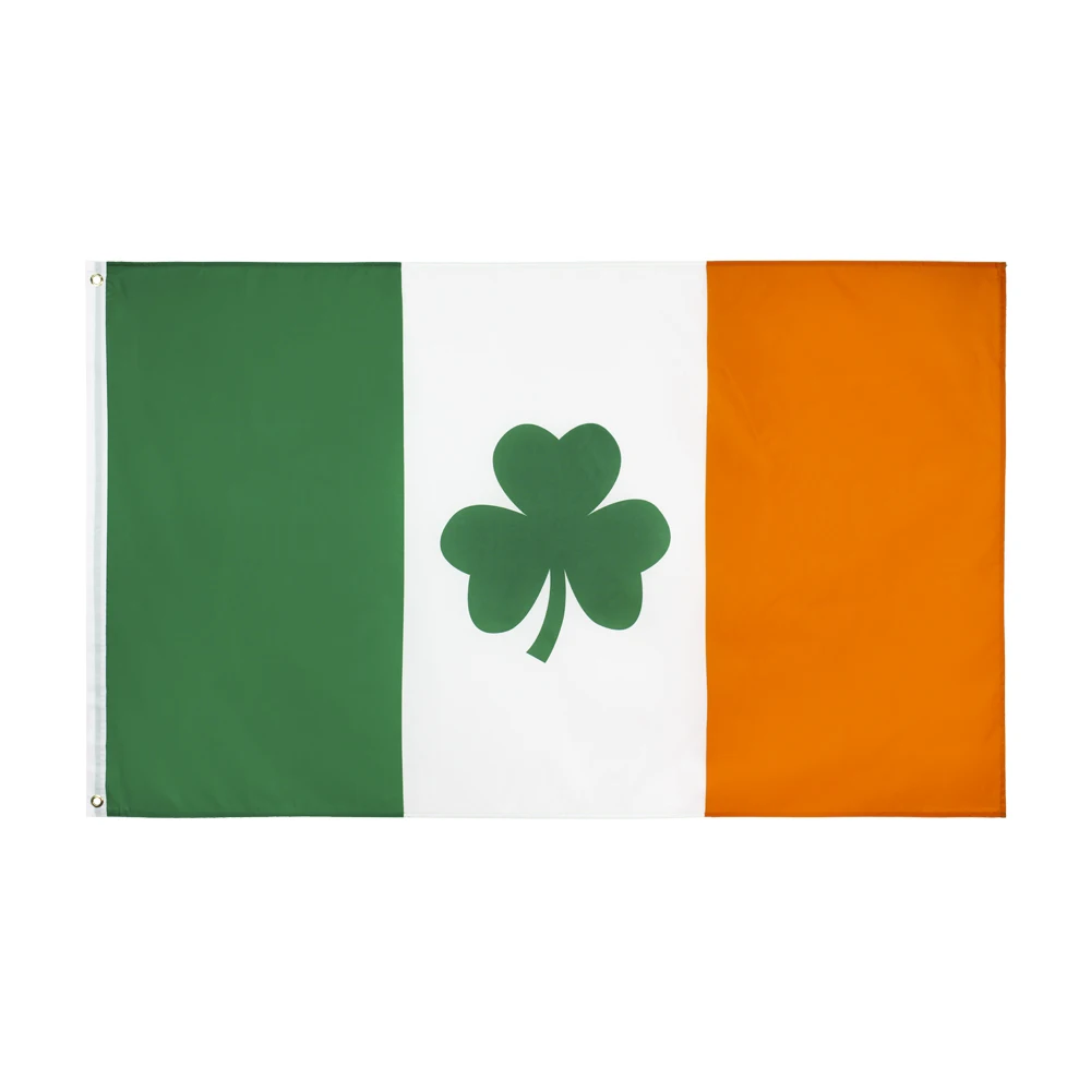 

90x150cm Saint St Patrick's Day Clover Ireland Shamrock Flag