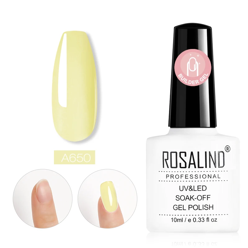 RDA650 ROSALIND красочный строительный Гель-лак для ногтей прозрачный гель-лаки для ногтей для дизайна ногтей предназначен для замачивания Полупостоянный УФ-гель лампа - Цвет: RDA650