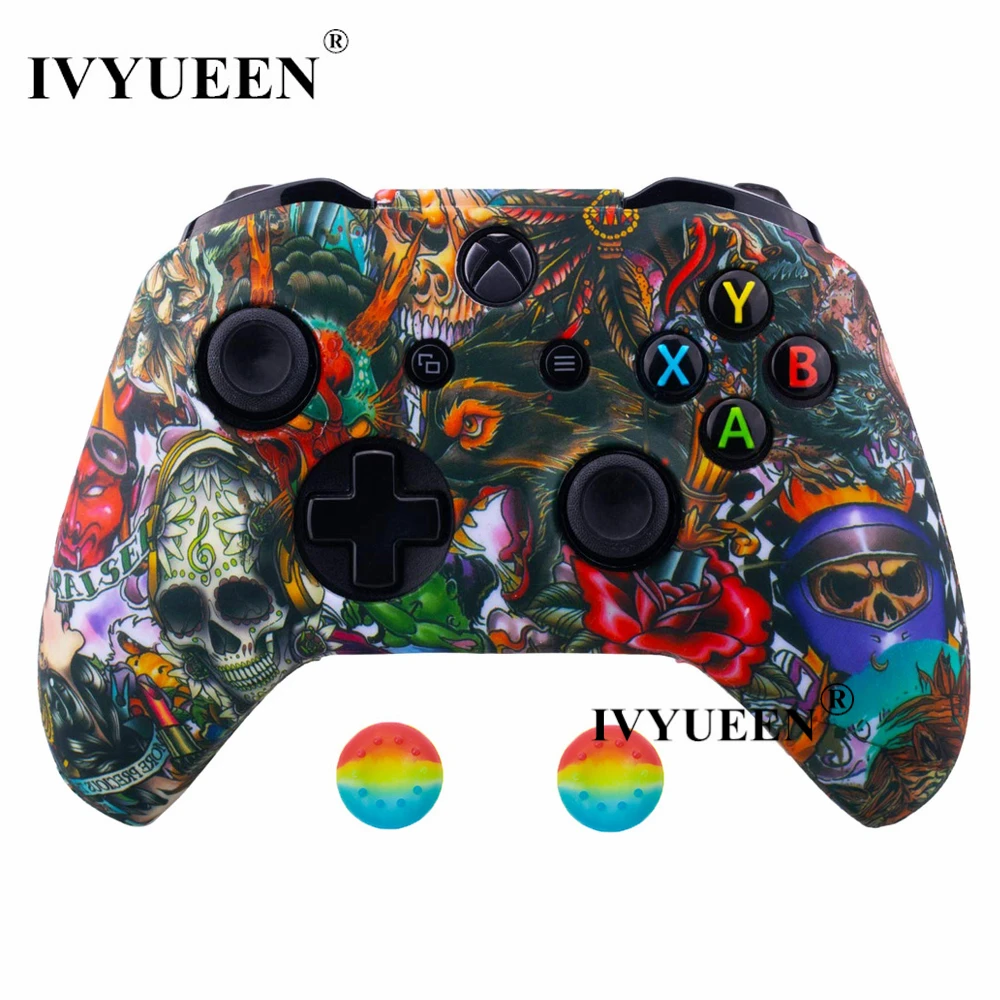 Силиконовый защитный чехол IVYUEEN для XBox One X S, защитный чехол для контроллера, камуфляжный чехол с принтом для переноса воды