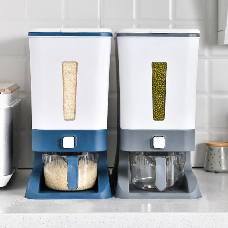 

Best 10KG Rice Dispenser Large Sealed Grain Container Storage Household Cereal Rice Dispenser Bucket Rice Box