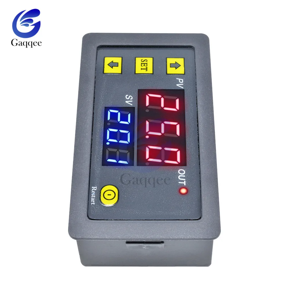 DC 12V цифровой Цикл флейта Модуль платы с двойным временем красный/синий