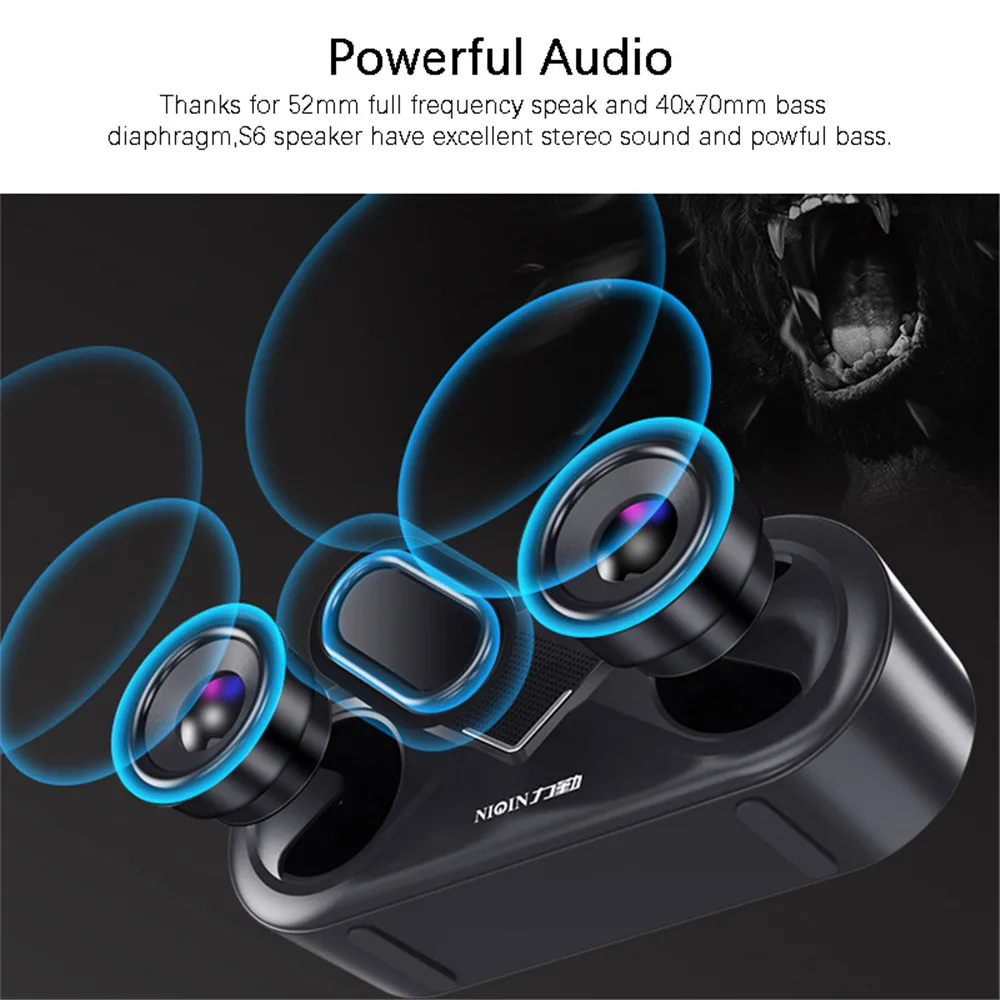 

New Portable Wireless Bluetooth 5.0 Speaker 4D Stereo Sound Loudspeaker Outdoor Double Speakers Support TF card/USB drive/AUX