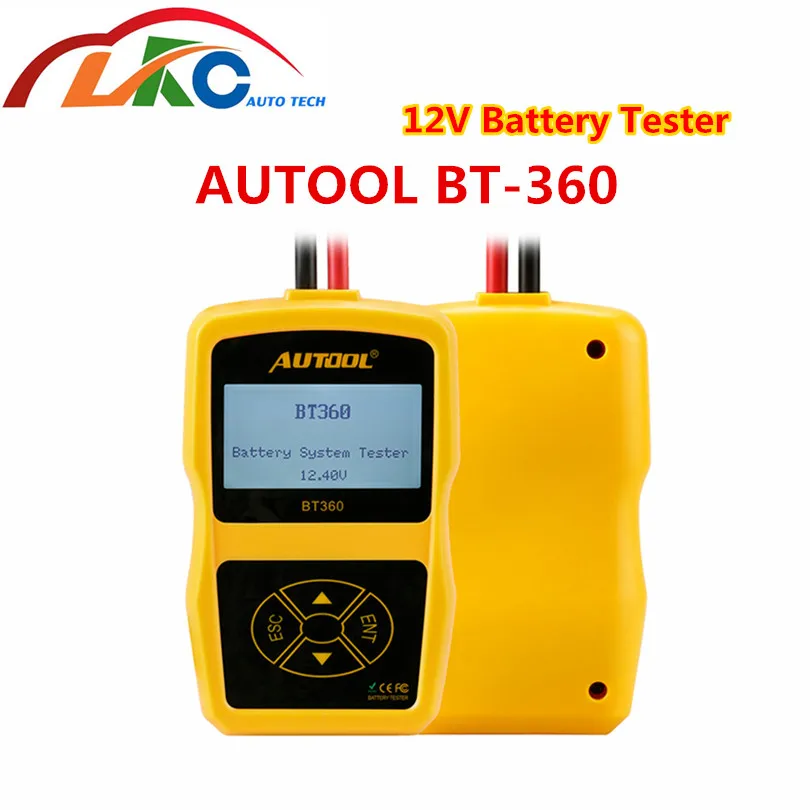 Autool BT360 12 В Анализатор автомобильной батареи 2000CCA 220AH Многоязычная система зарядки аккумулятора Тестер
