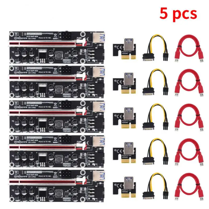 

Новейшее обновление PCIE Riser 011 PRO 10, емкостный 6-контактный супер стабильный PCI Express 16X Райзер, видеокарта, удлинитель для майнинга биткоинов