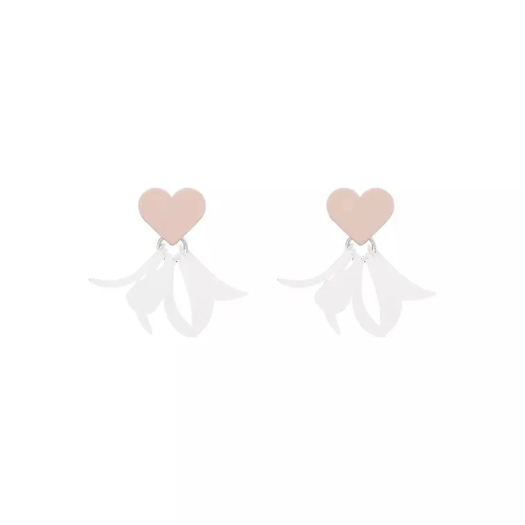 

Heart-shaped earrings suitable for summer, Japanese and Korean pink and sweet all-match earrings, feminine charm earrings