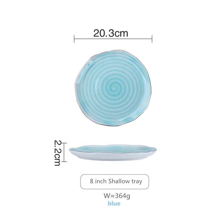 B 8Shallow tray Керамическая кухонная тарелка в скандинавском стиле, посуда для еды, рисовый салат, лапша, миска для супа, кухонный инструмент для приготовления пищи - Цвет: B 8Shallow tray