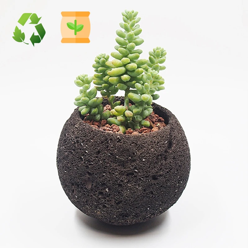 

Creative Flower Pot Volcanic Stone Planter Garden Home Decoration Ornament Desktop Display Succulent Potted Flowerpots