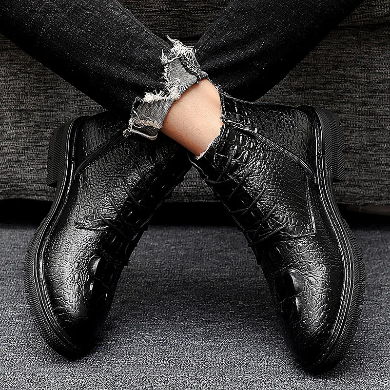 Мужские кожаные ботинки для вечерние ринки свадьбы Роскошная Повседневная