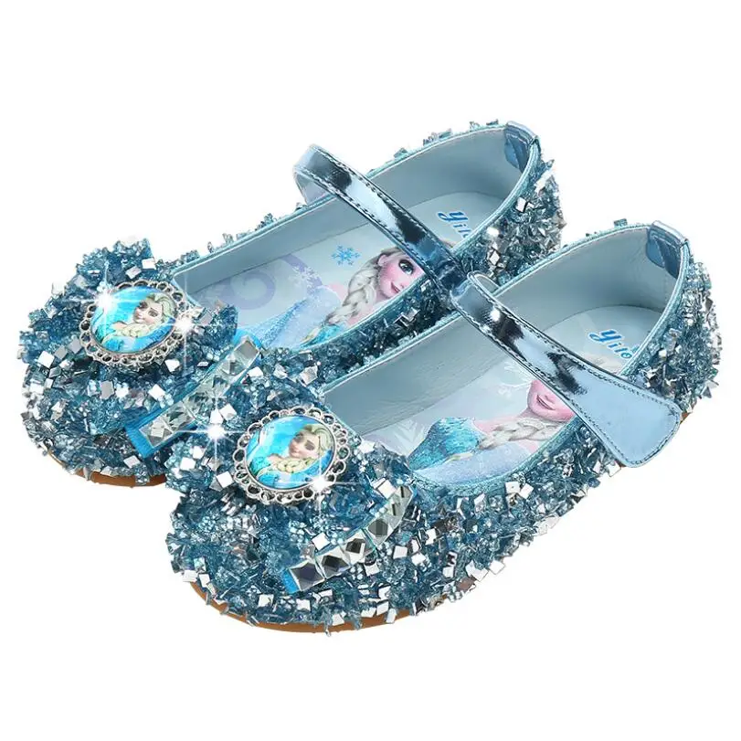 Обувь для девочек кожаная малышей Эльза туфли принцессы сезон осень весна