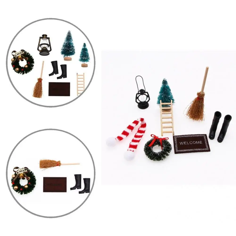 

Dollhouse Christmas Kit Compact Novelty Dollhouse Christmas Tree Garland Dollhouse Xmas Set Dollhouse Xmas Kit 8Pcs/Set