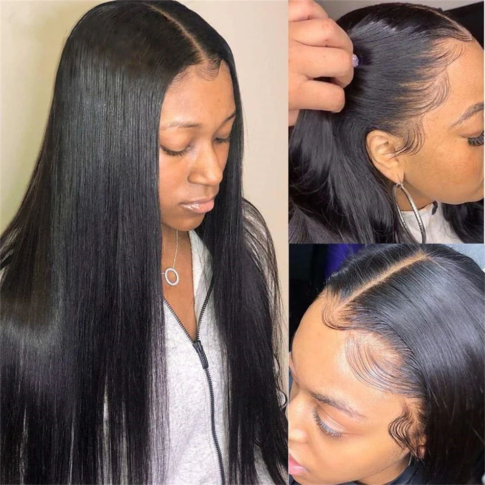 

Angelbella 28 30 32 Inch Brazilian Straight Human Hair Weave Bundles With Frontal Brazilian Remy Hair Weave With 13X4 Frontal