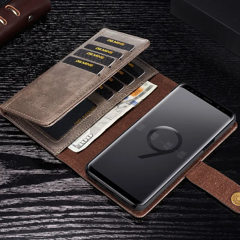 DG. MING Чехол-кошелек из натуральной кожи для samsung Note 10 10+ 8 9, защитная крышка для визиток для Galaxy S7 Edge S8 S9 S10 Plus