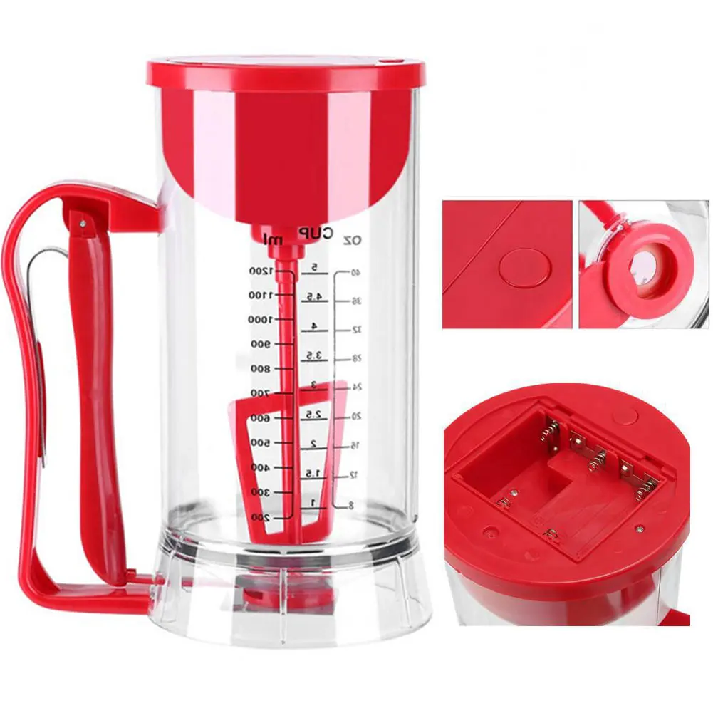 

Scaled Cordless Tool For Cakes Kitchen Cupcake Muffins Waffles DIY Pancake Batter Dispenser 2 In 1 Baking Electric Mixer